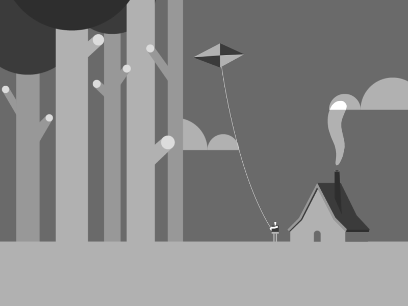 DREAM HIGHER illustration gif editorial play people man trees sky fly.gif