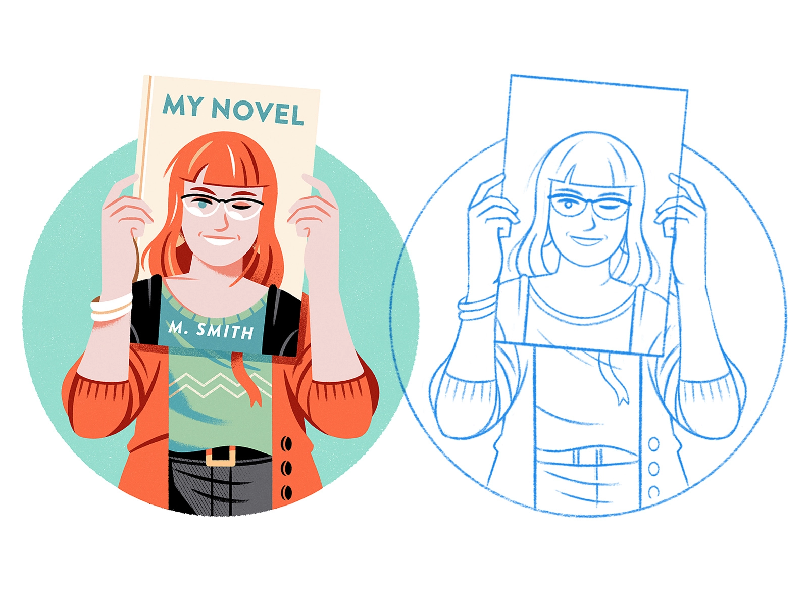 My Novel character design editorial illustration editorial novel book.webp