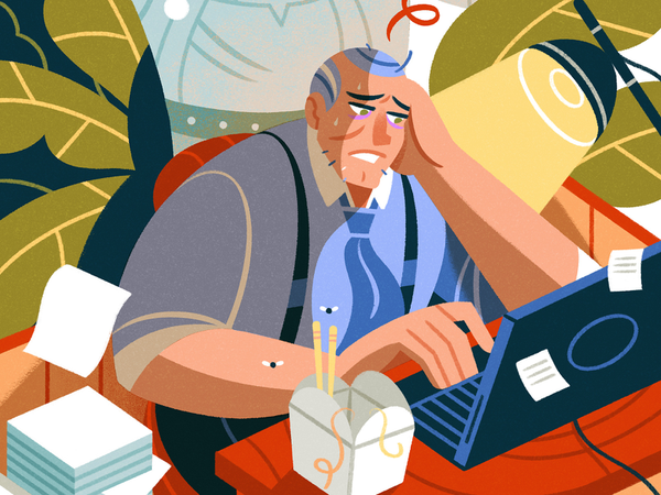 Judged By Your Past Self office work design illustration character.webp