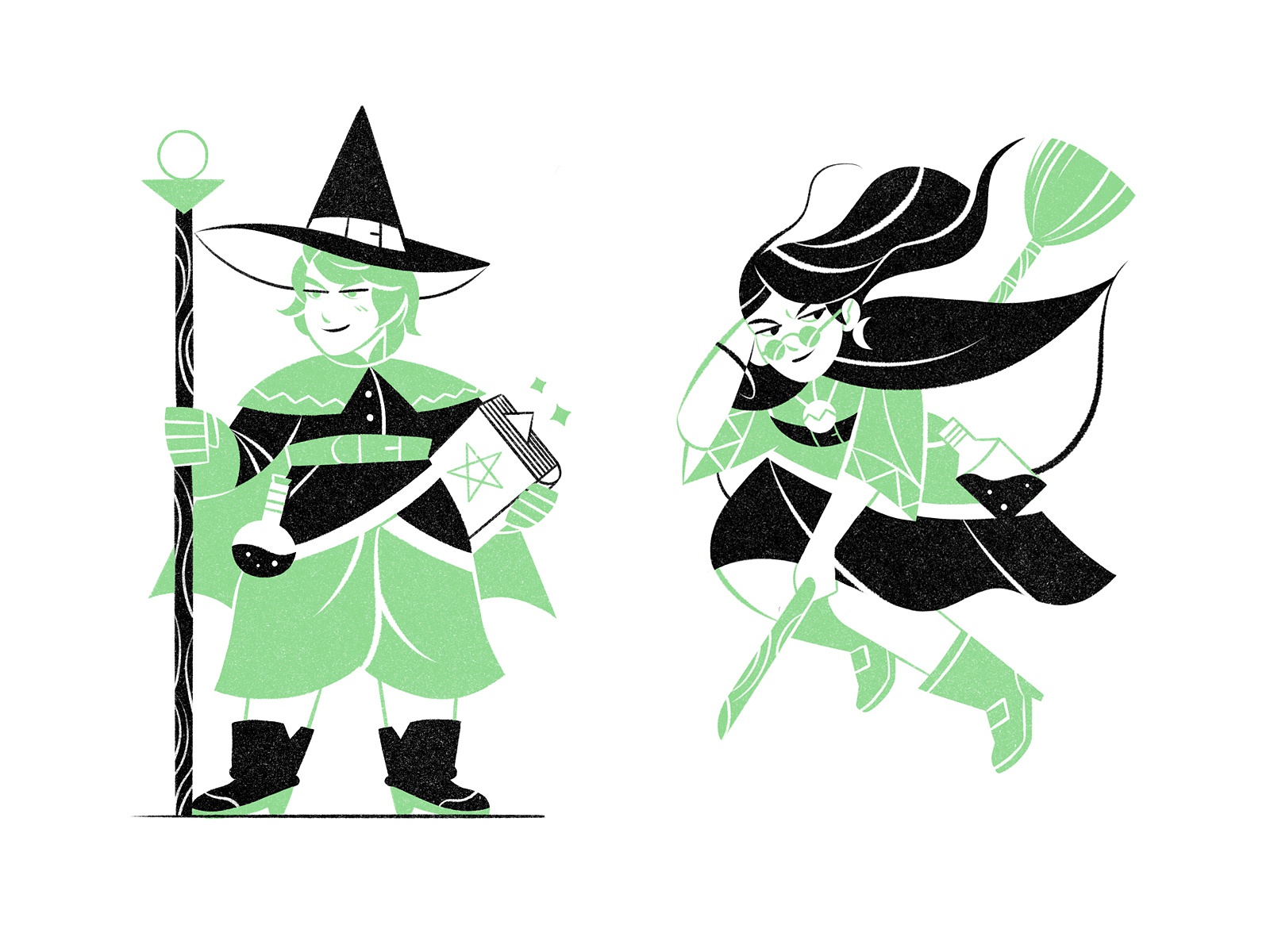 Characters bicolor witch mage characterdesign editorial illustration i.jpg