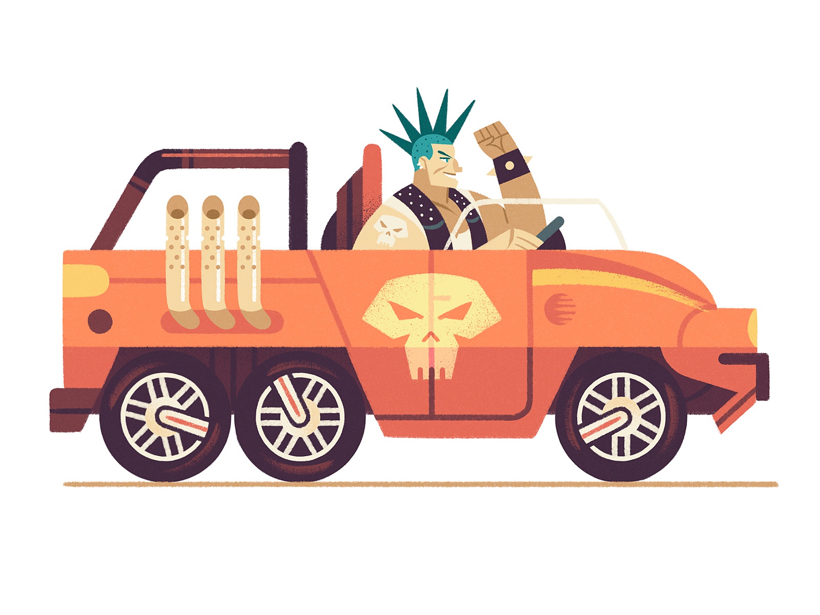 Cars  Drivers Punk design character car punk cartoon illustration.jpg