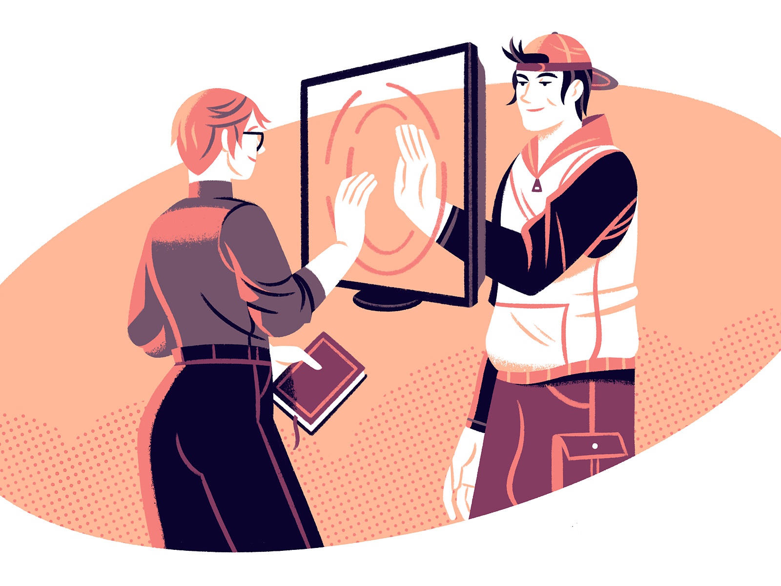 Online Teaching 2 teacher online teaching editorial illustration edito.jpg