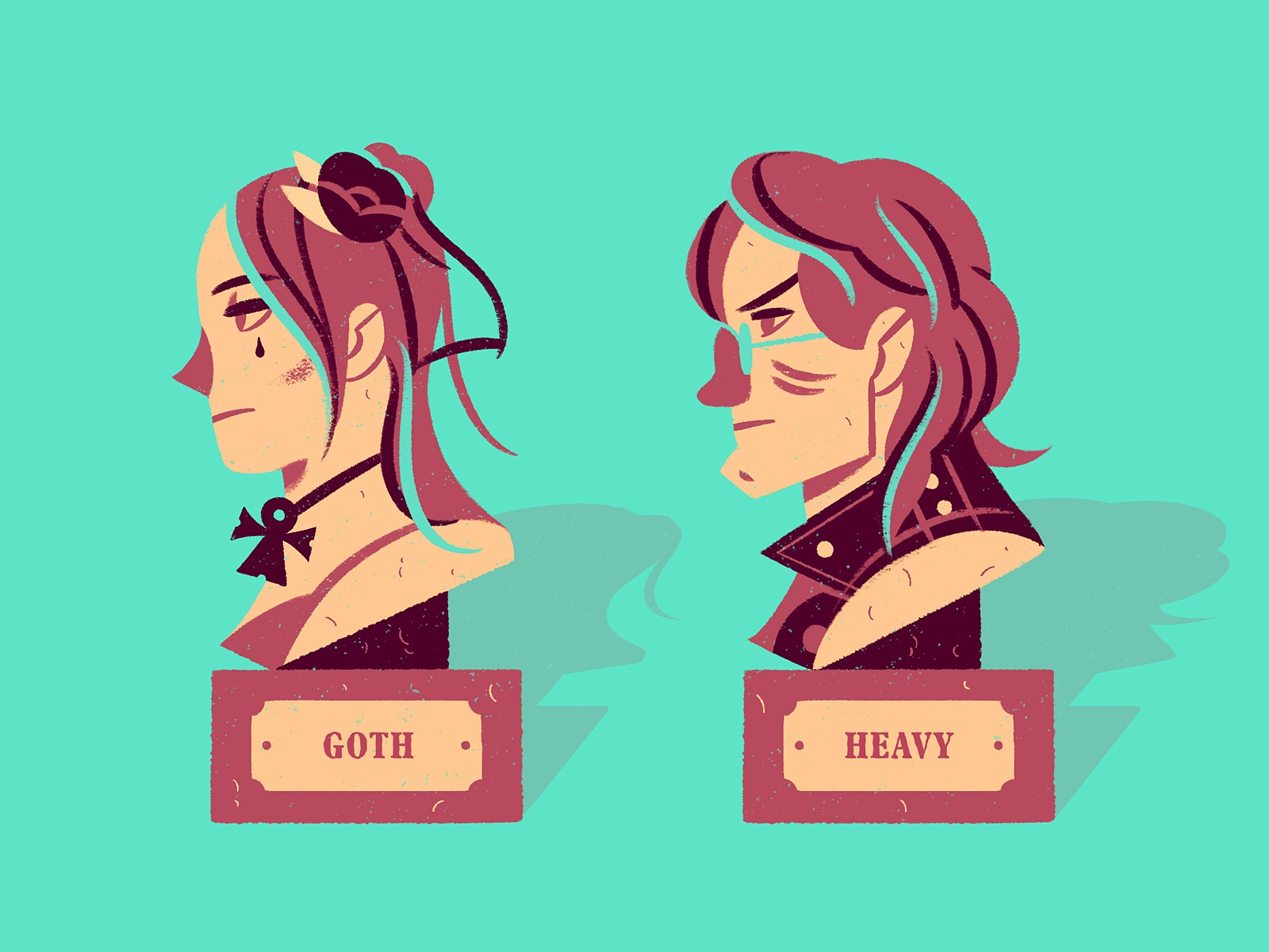Goth  Heavy design bust character illustration heavymetal metalhead go.jpg