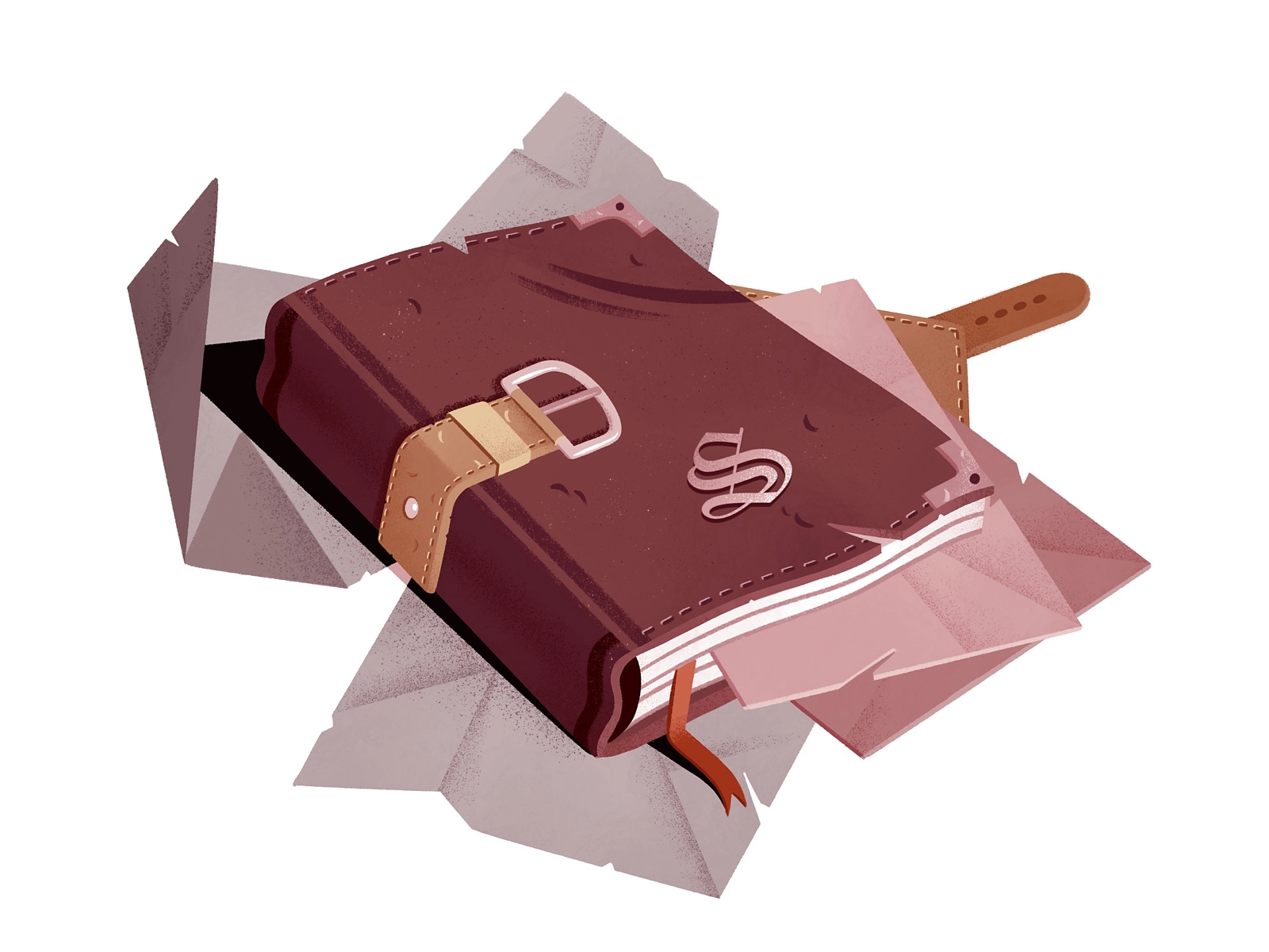 Sewards diary game ui inventory game art book object illustration.webp