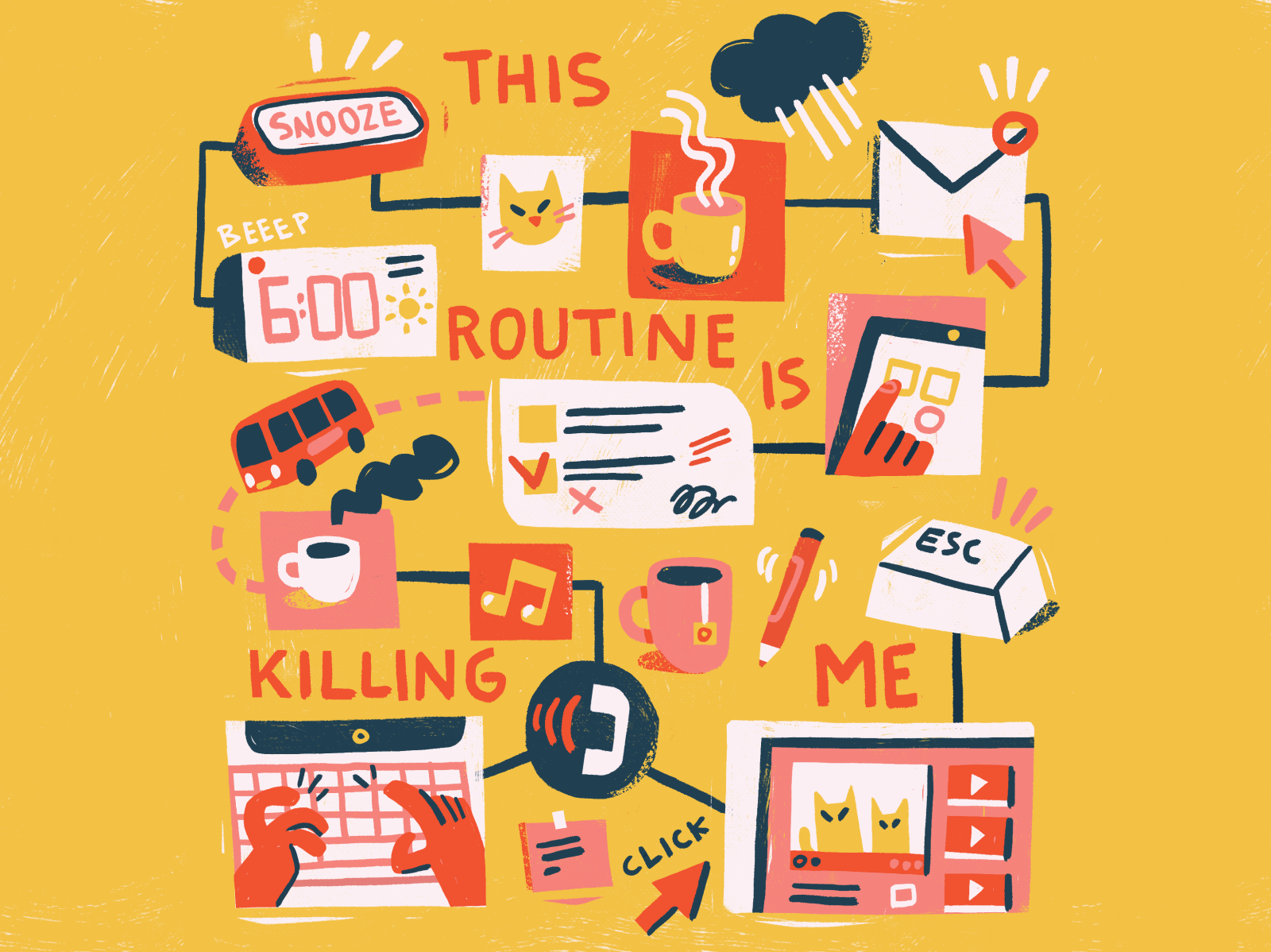 New Habits snooze freelance life routine habits photoshop editorial il.png