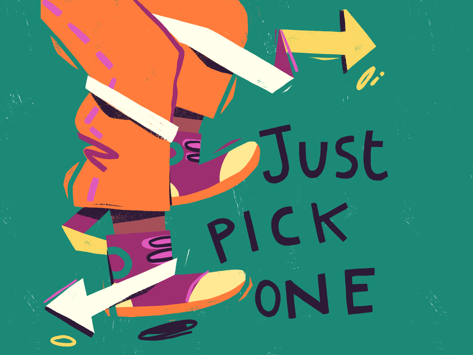 Just Pick One indecision handlettering magazine illustration illustrat.png