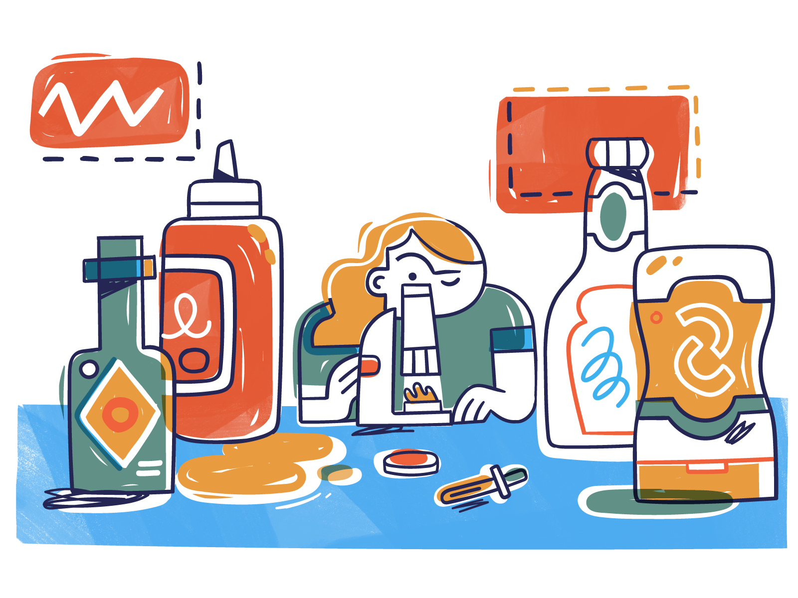 The Secret Sauce styleframe character food analisys lab adobe illustra.png