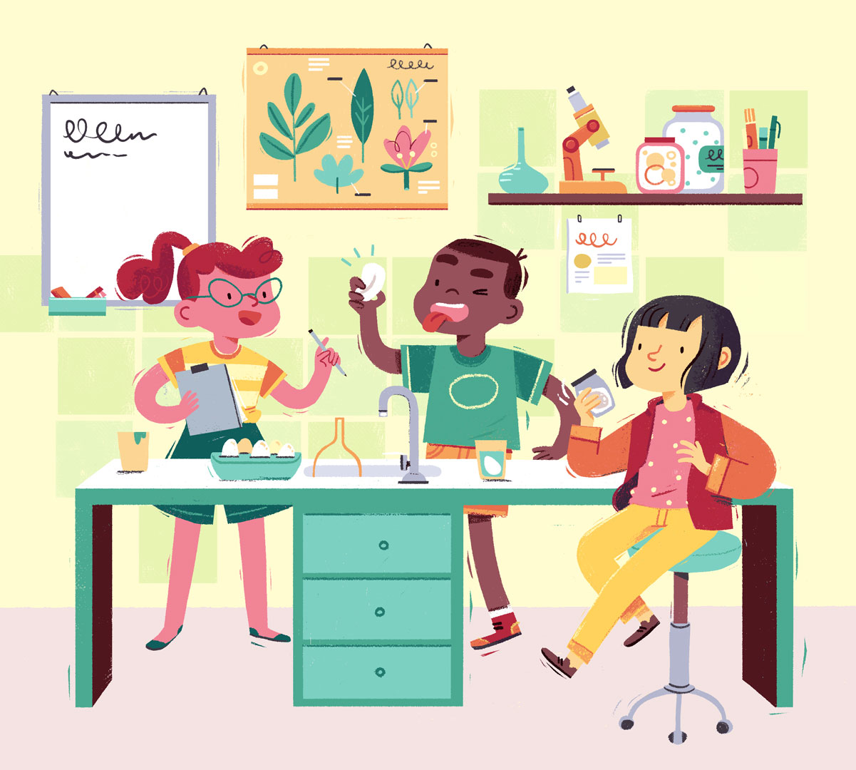 childrens book illustration ILLUSTRATION  science lab Science Experime.jpg