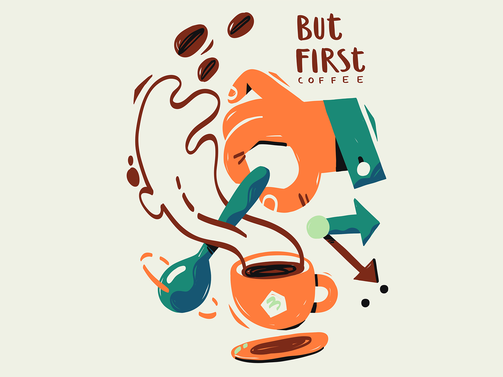 But First Coffee clock handlettering typography brand design coffee cu.png