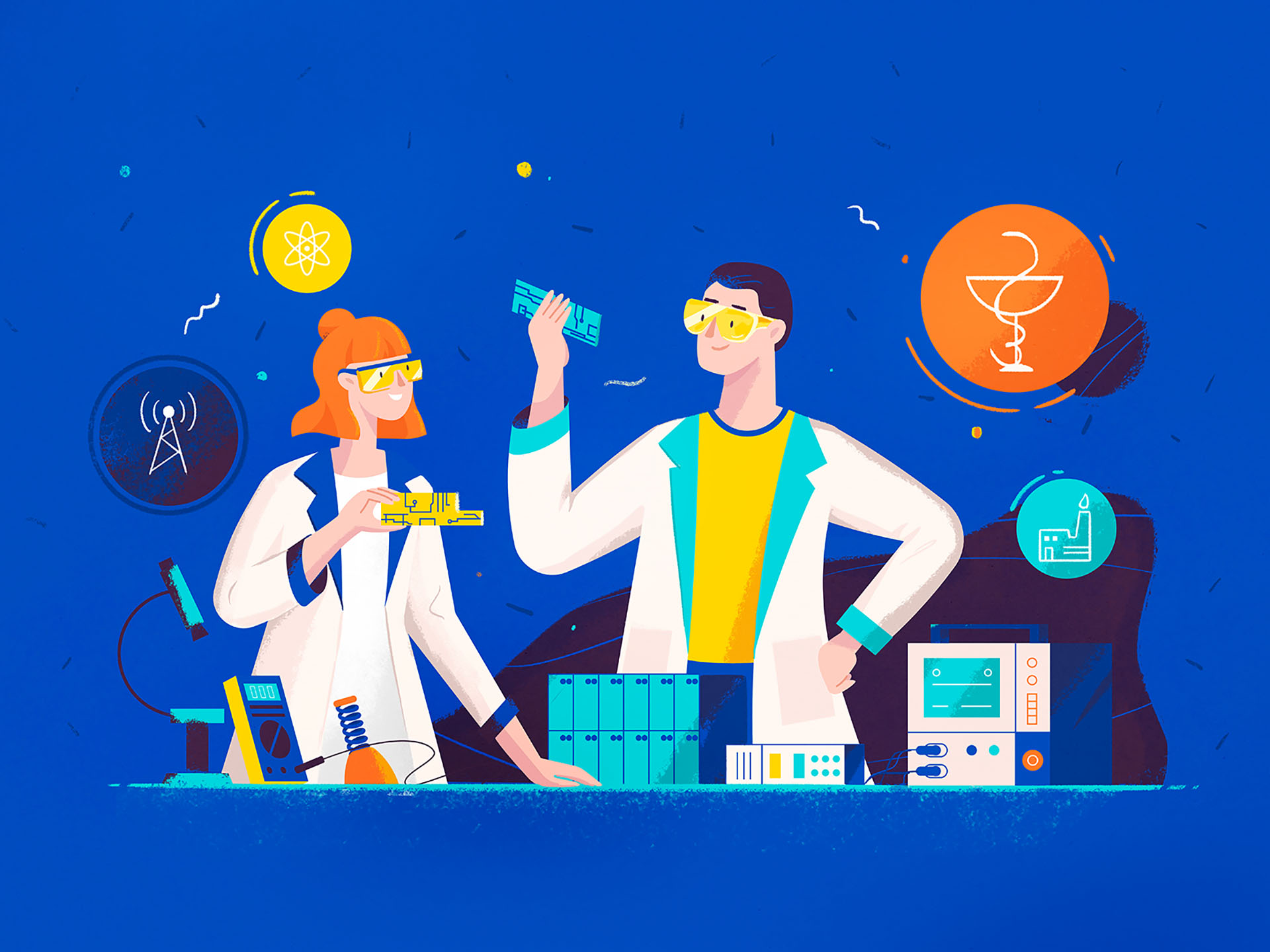 Scientists scientists ui branding book art article design flat vector.jpg
