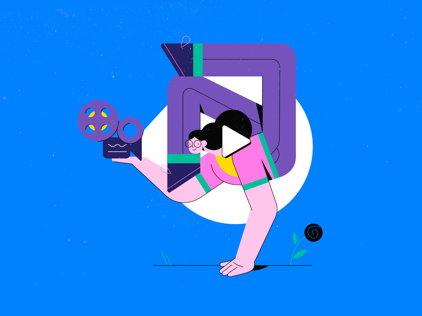 Vlog figma brand design app movie girl motion vlog vlogger vectorart i.gif