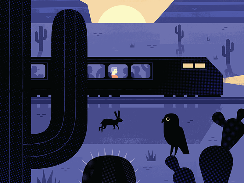 Sunset Limited nature animals desert editorial illustration travel ill.png