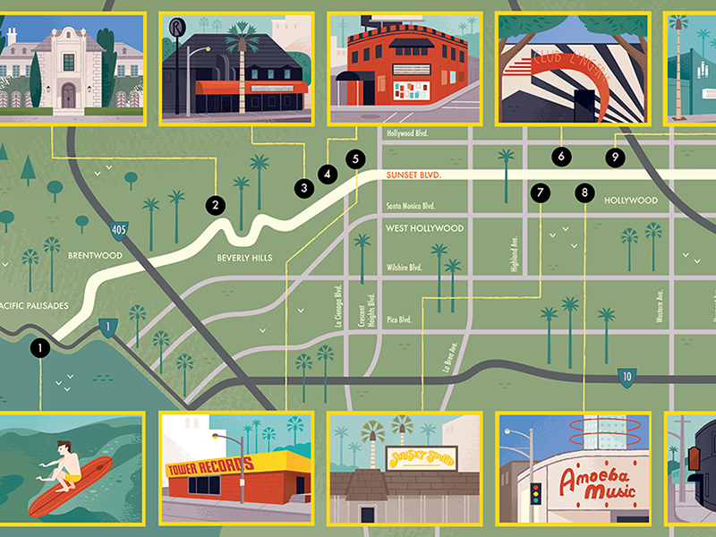 Sunset Blvd Map los angeles travel california icon design icon icons i.png