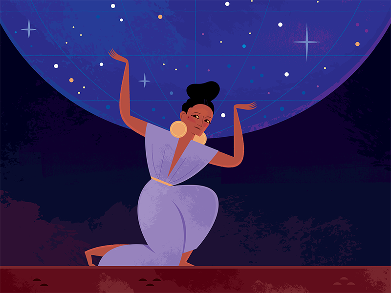 Atlas holding up the Heavens fashion illustration character design wom.png