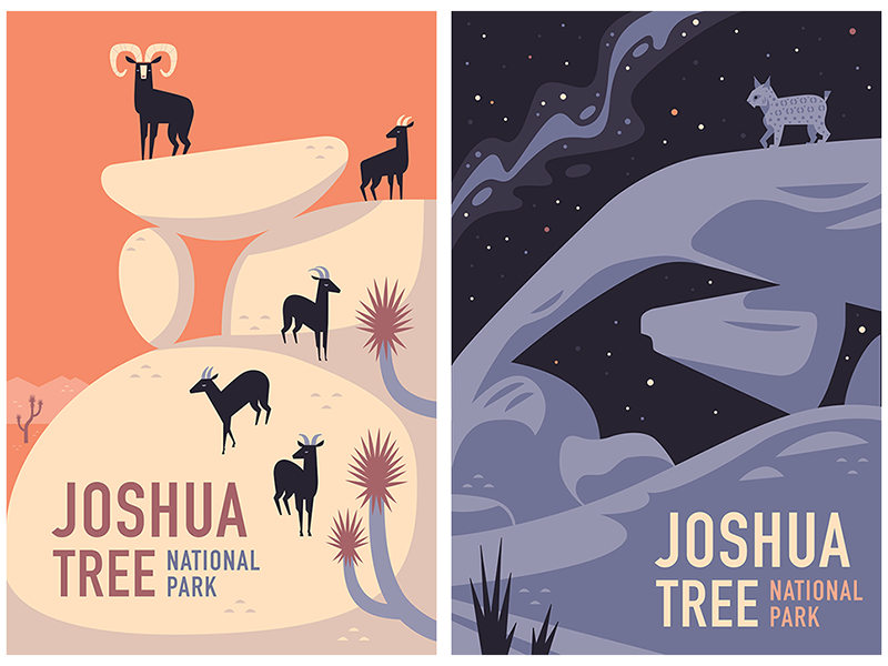 Joshua Tree Posters animals wildlife desert california midcentury desi.png