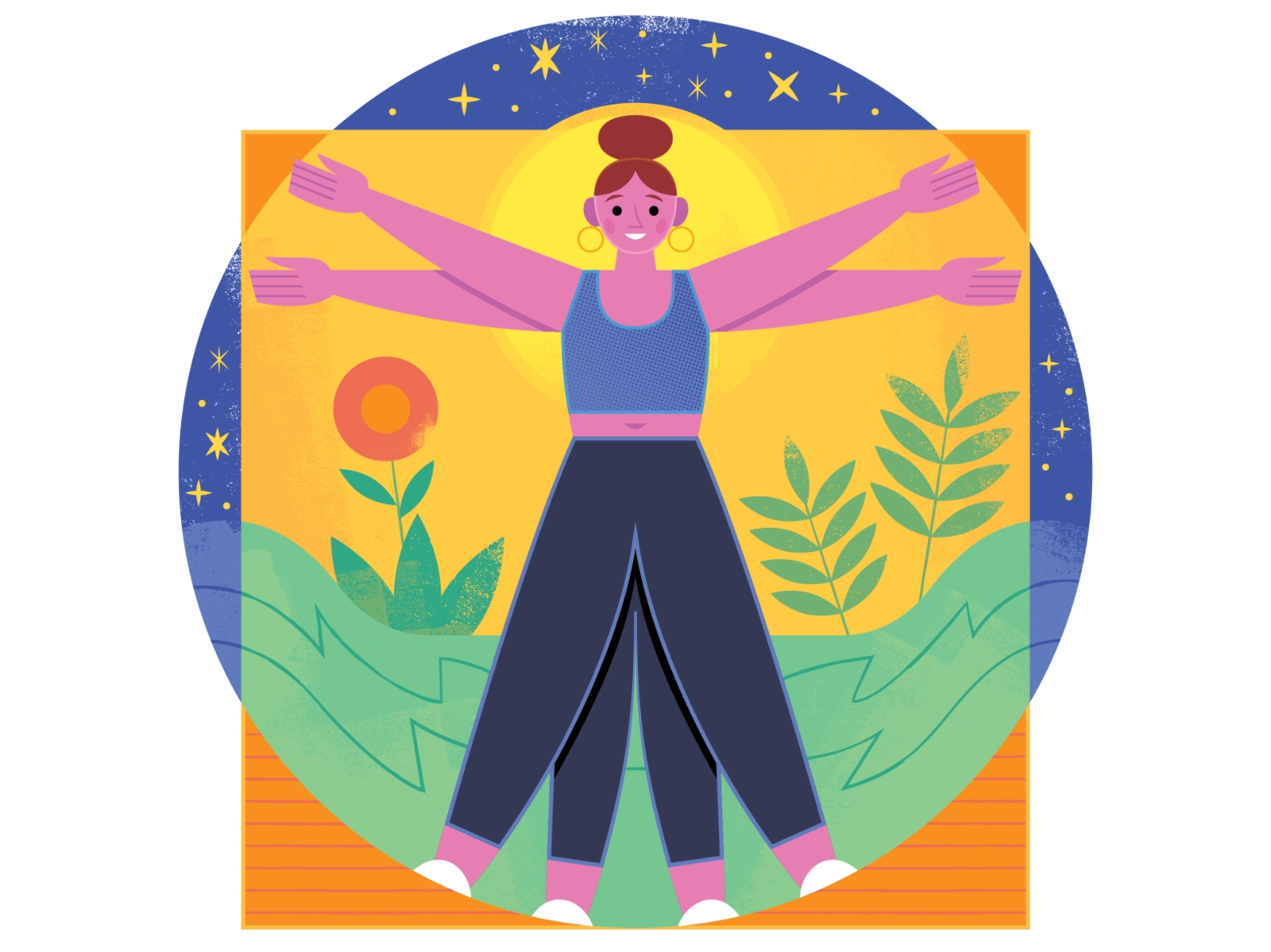 Milwaukee Magazine Health and Wellness editorial illustration exercise.webp