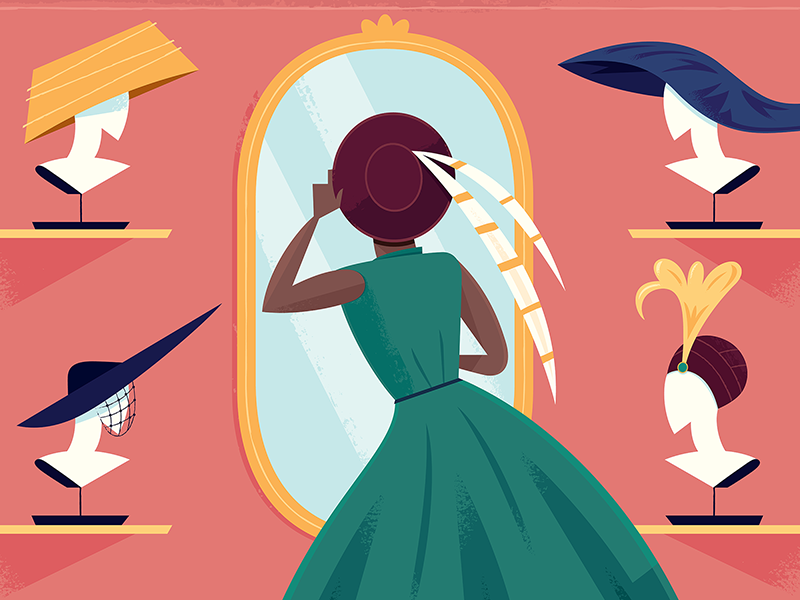 Hat Shop vector illustrated women midcentury illustration midcentury r.png