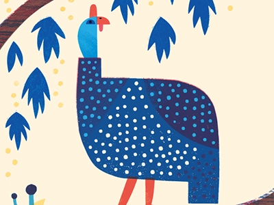 Guinea Fowl giraffes animal nature bird africa editorial illustration.webp