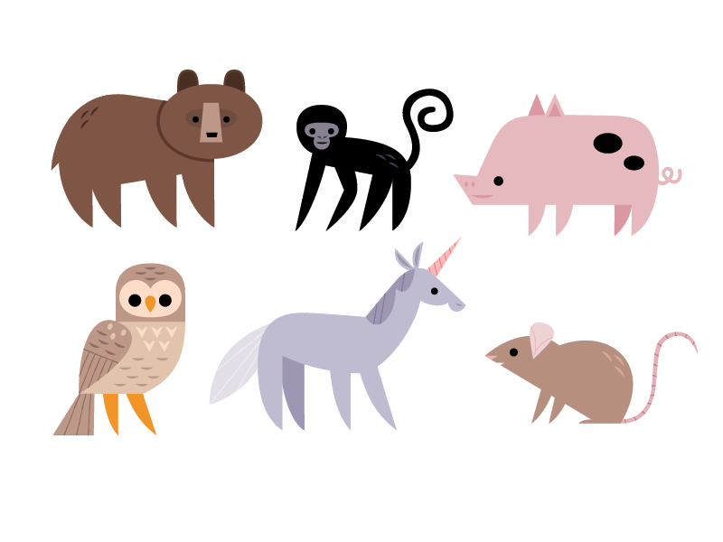 Animal Icons unicorn owl monkey logo icon vector icon design wildlife.webp