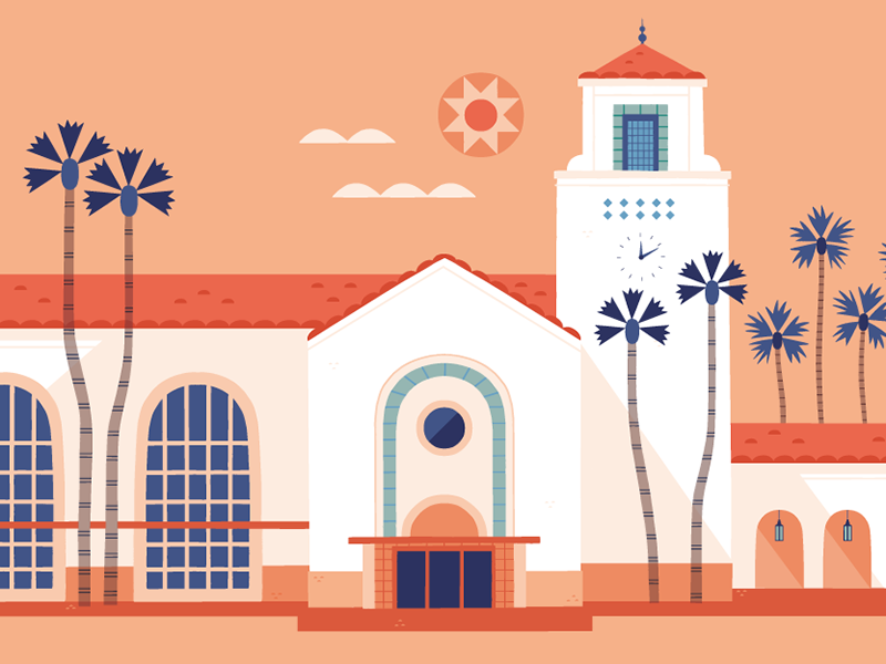 Union Station retro travel retro illustration vintage california lax l.png