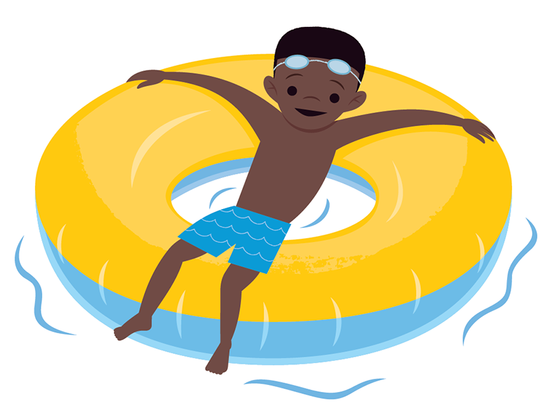 Inner Tube Kid beach swimming pool spot illustration summer children i.png