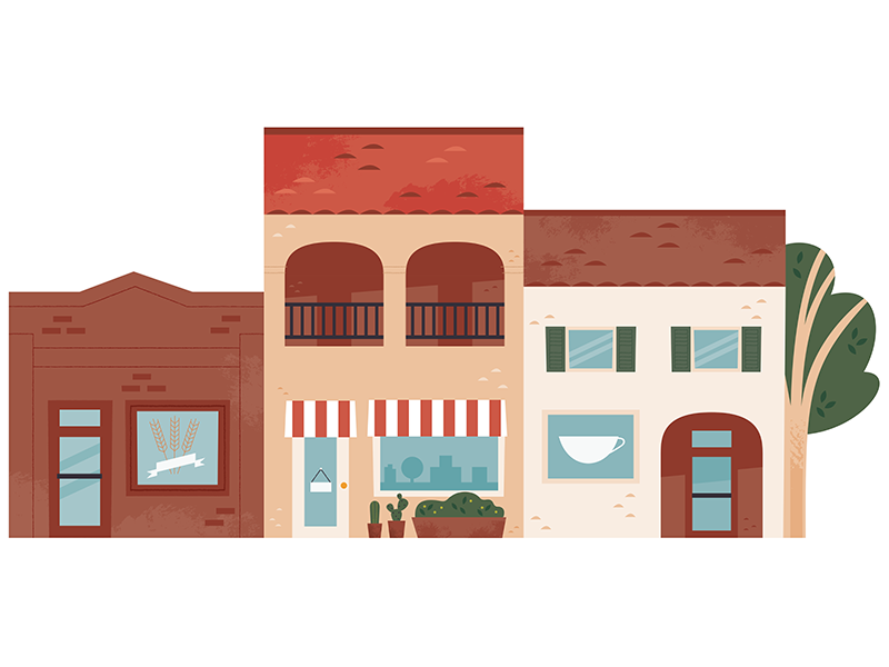 Atascadero Retail tourism architectural illustration buildings travel.png