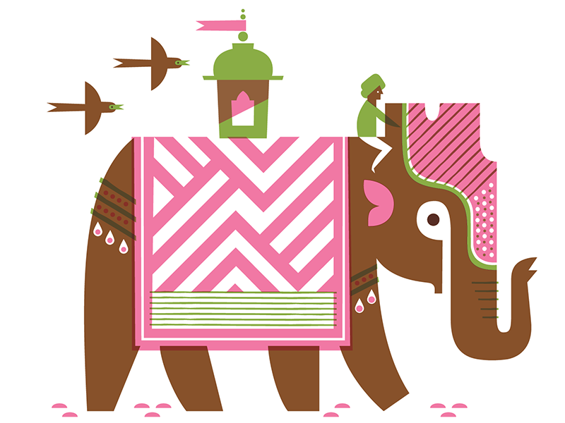 Elephant travel illustration travel india elephant screenprint screen.png