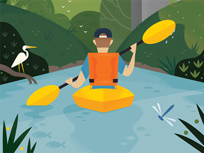 Buffalo Bayou travel illustration travel texas houston wildlife nature.png