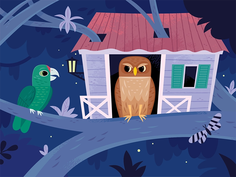 Iguaca and the Owl parrot owl childrens books children book illustrati.webp