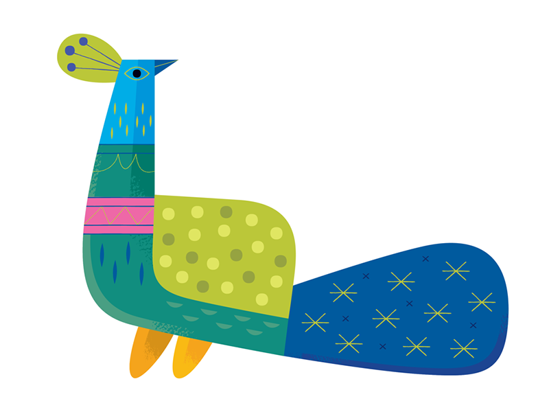 Pavo Real folk art pattern character design toy design mexico birds pe.png