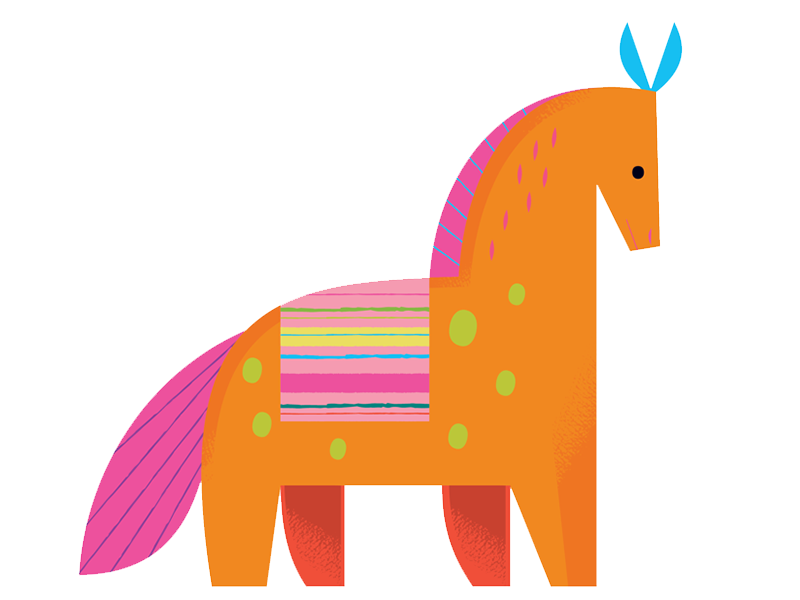 Caballo folk art pattern character design toy design mexico horse wild.png
