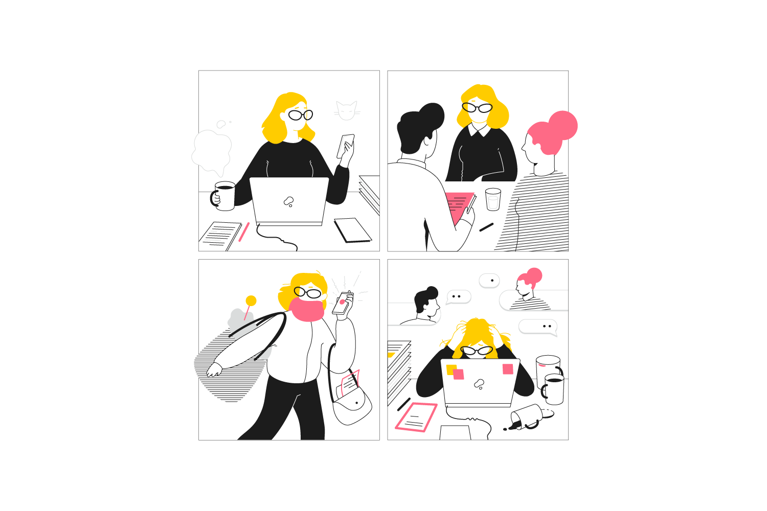 lineart minimalistic Work  vocation hollidays team comics (4).png