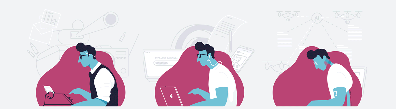 motion design flat profession doctor cook past future interactive inst (3).gif
