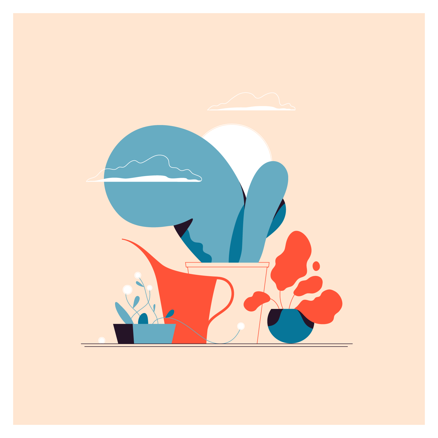 plants lineart Cat armchair workplace Window life surroundings.png