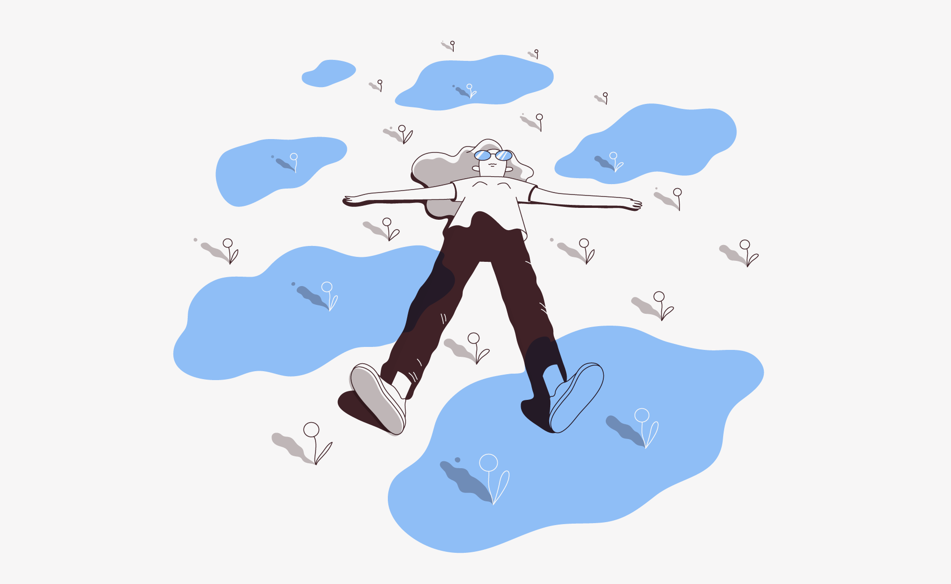 Travel alone girl Minimalism reflection autumn seasons spring summer w (2).png