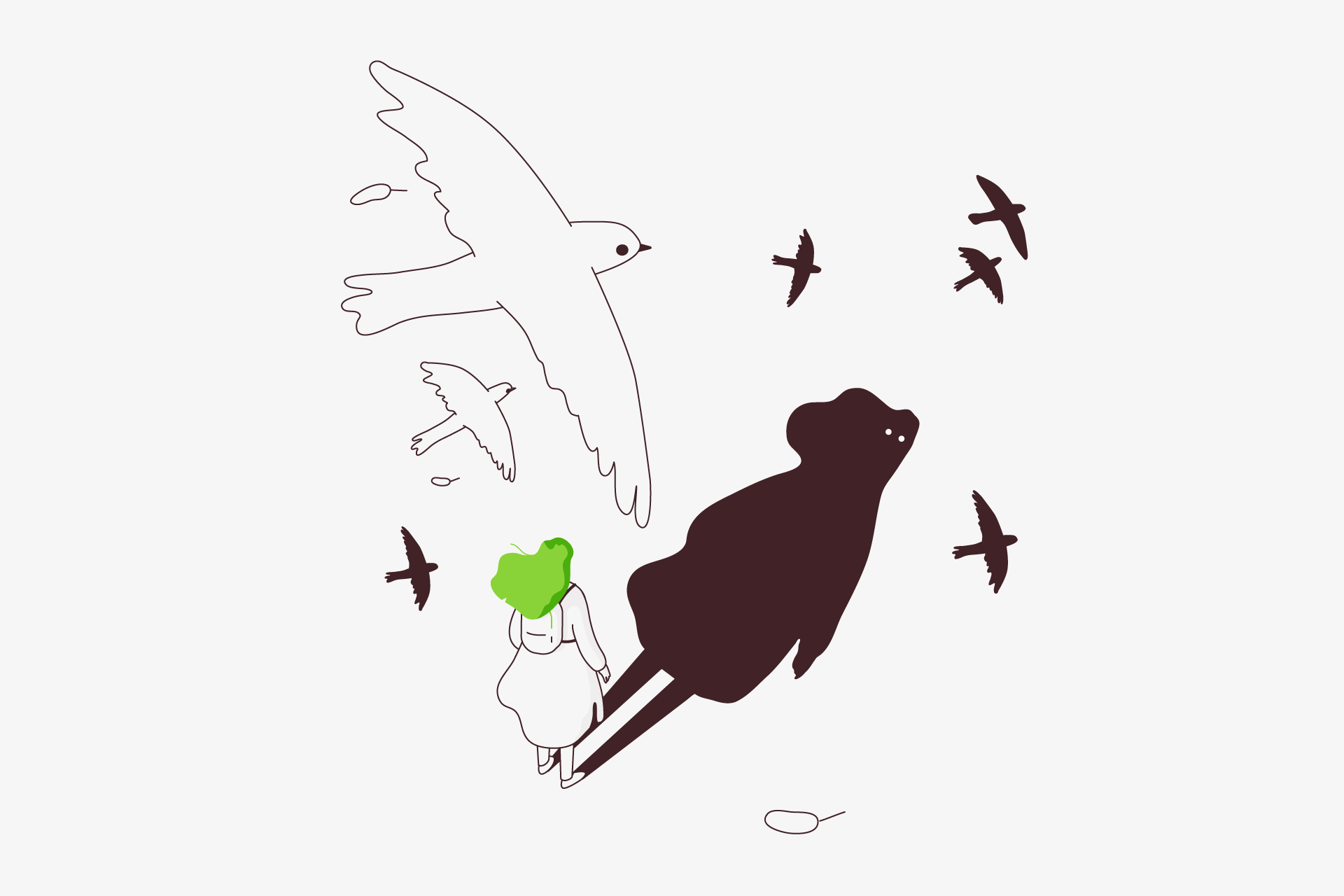 Travel alone girl Minimalism reflection autumn seasons spring summer w (5).png
