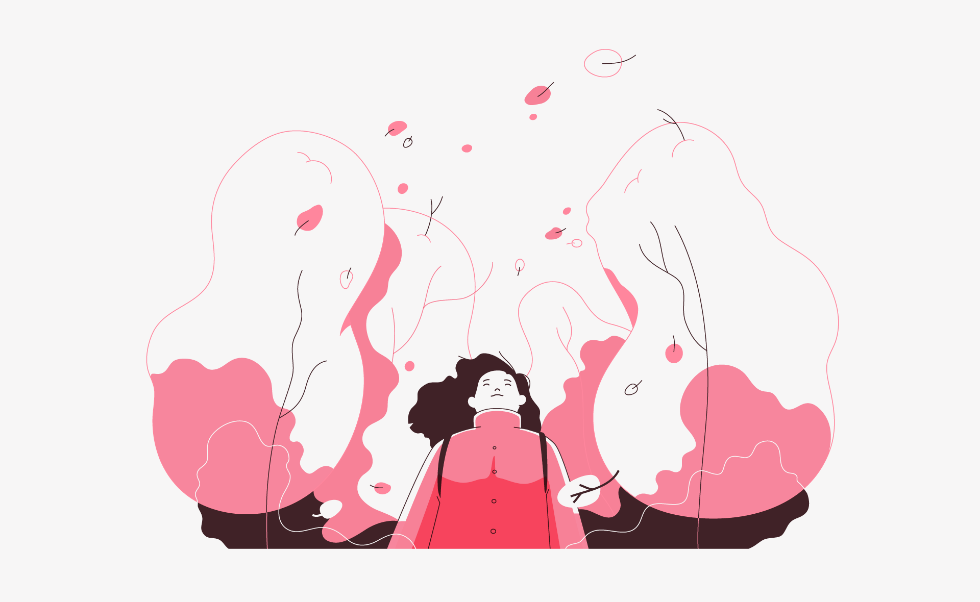 Travel alone girl Minimalism reflection autumn seasons spring summer w (6).png