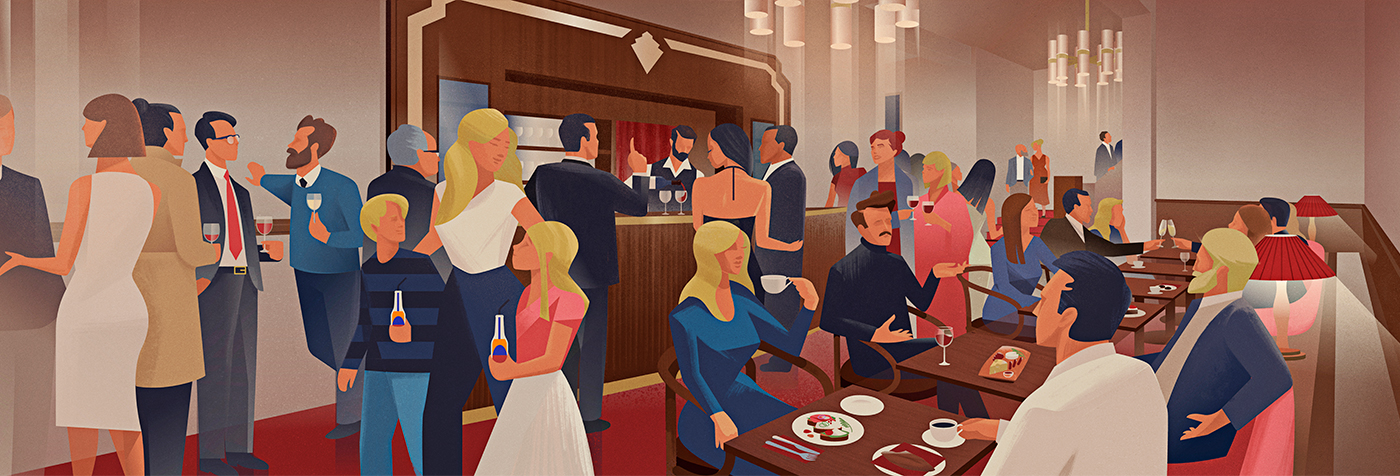 bar iceland ILLUSTRATION  Nightlife people restaurant Retro Reykjavik.jpg