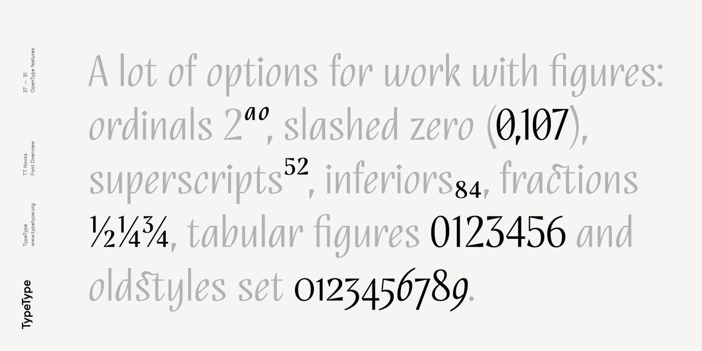 serif Script feminine small caps oldstyle figures alternates Ligatures true italics multilingual