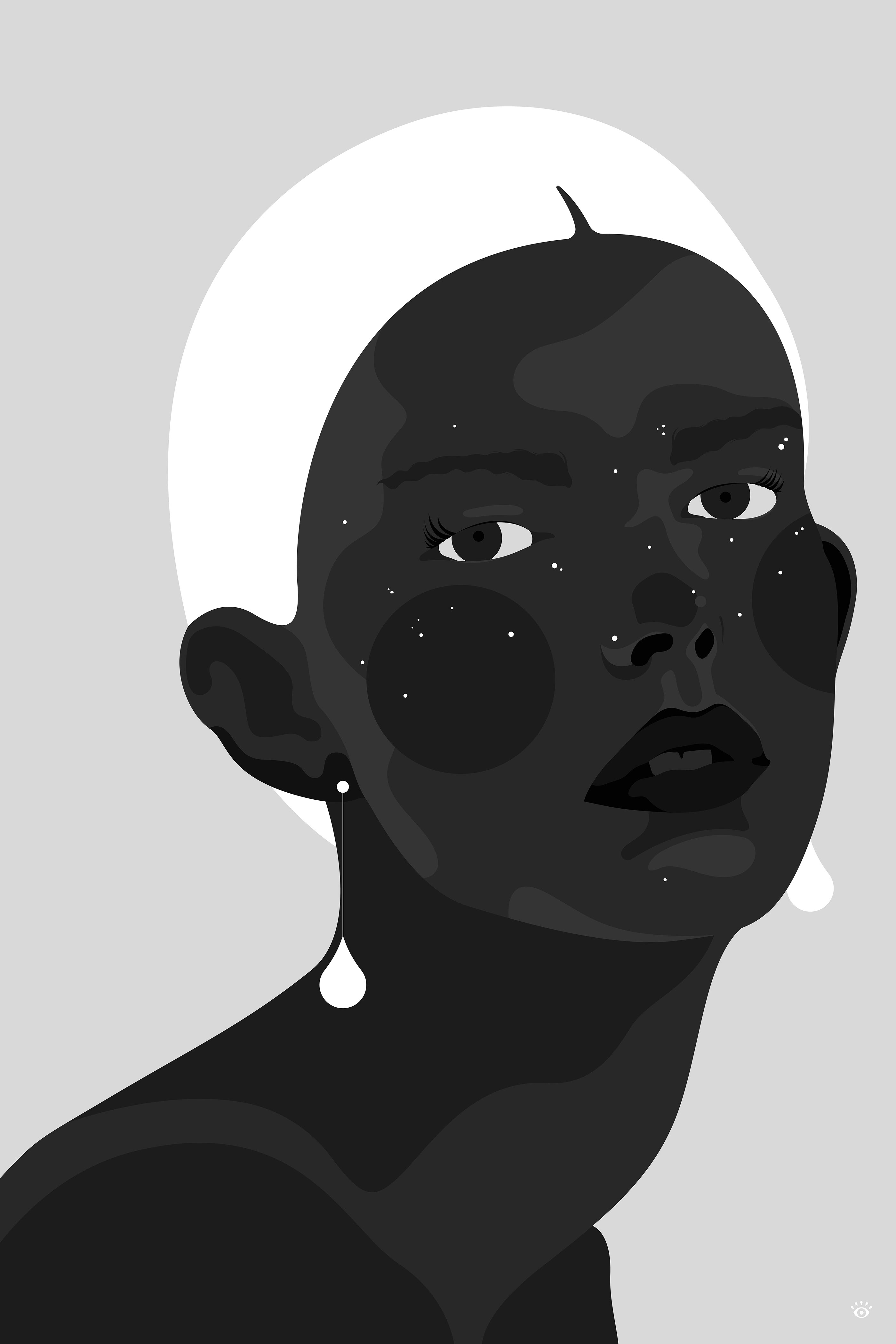 blackandwhite colorful Flash france ILLUSTRATION  Nature people portrait vector woman