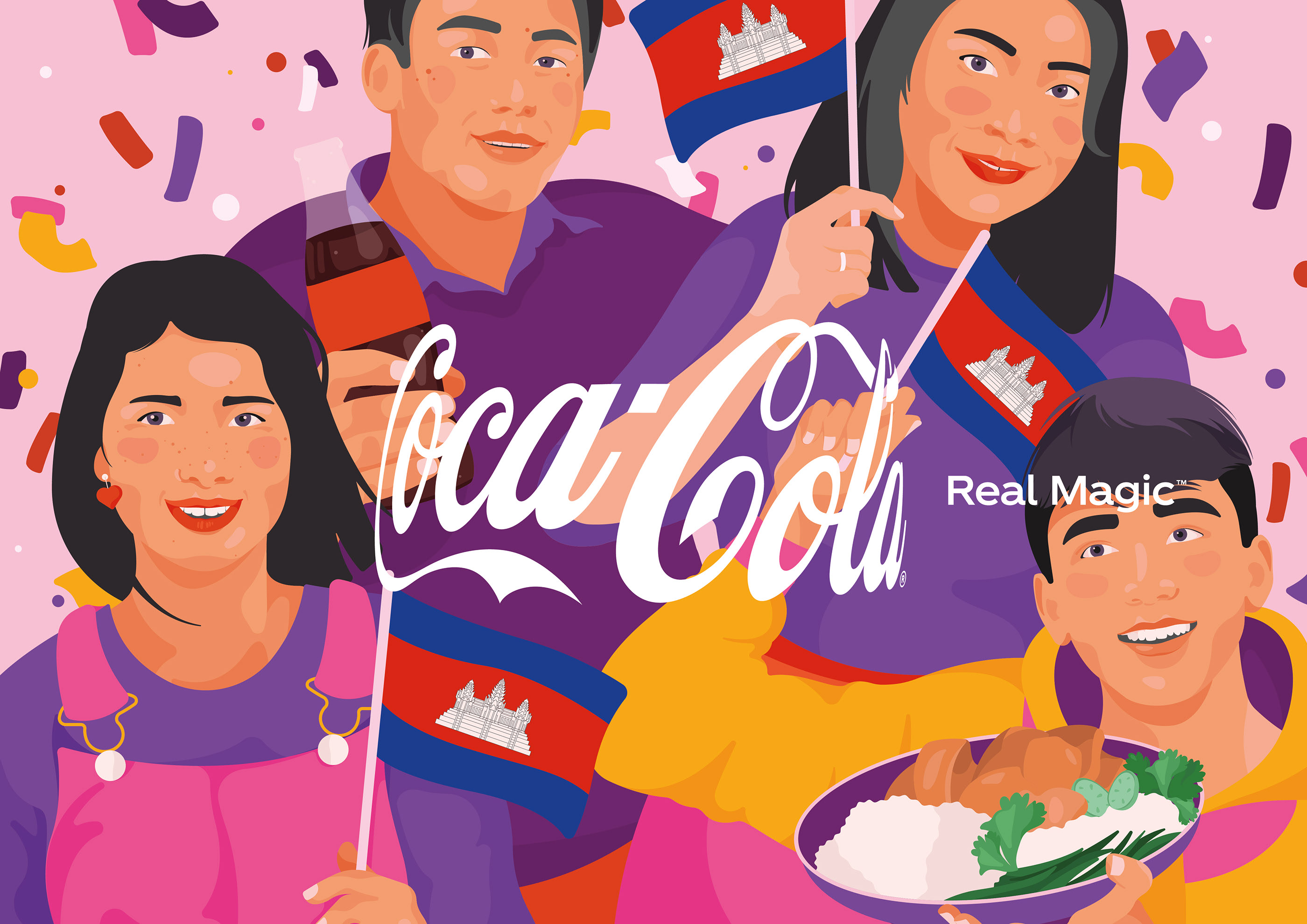 Advertising  asia campaign Coca Cola colorful drink family Food  independence day party
