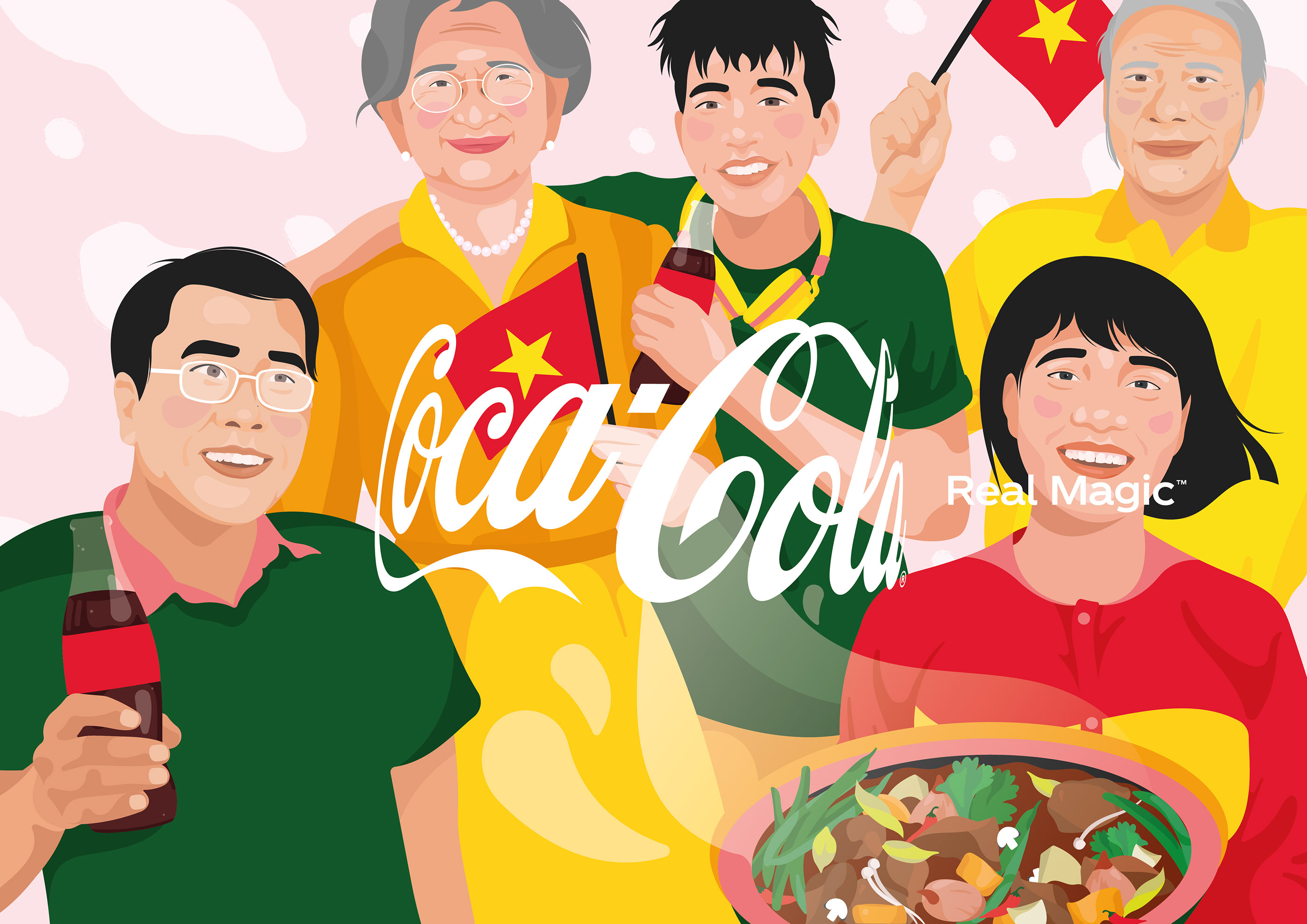 Advertising  asia campaign Coca Cola colorful drink family Food  independence day party