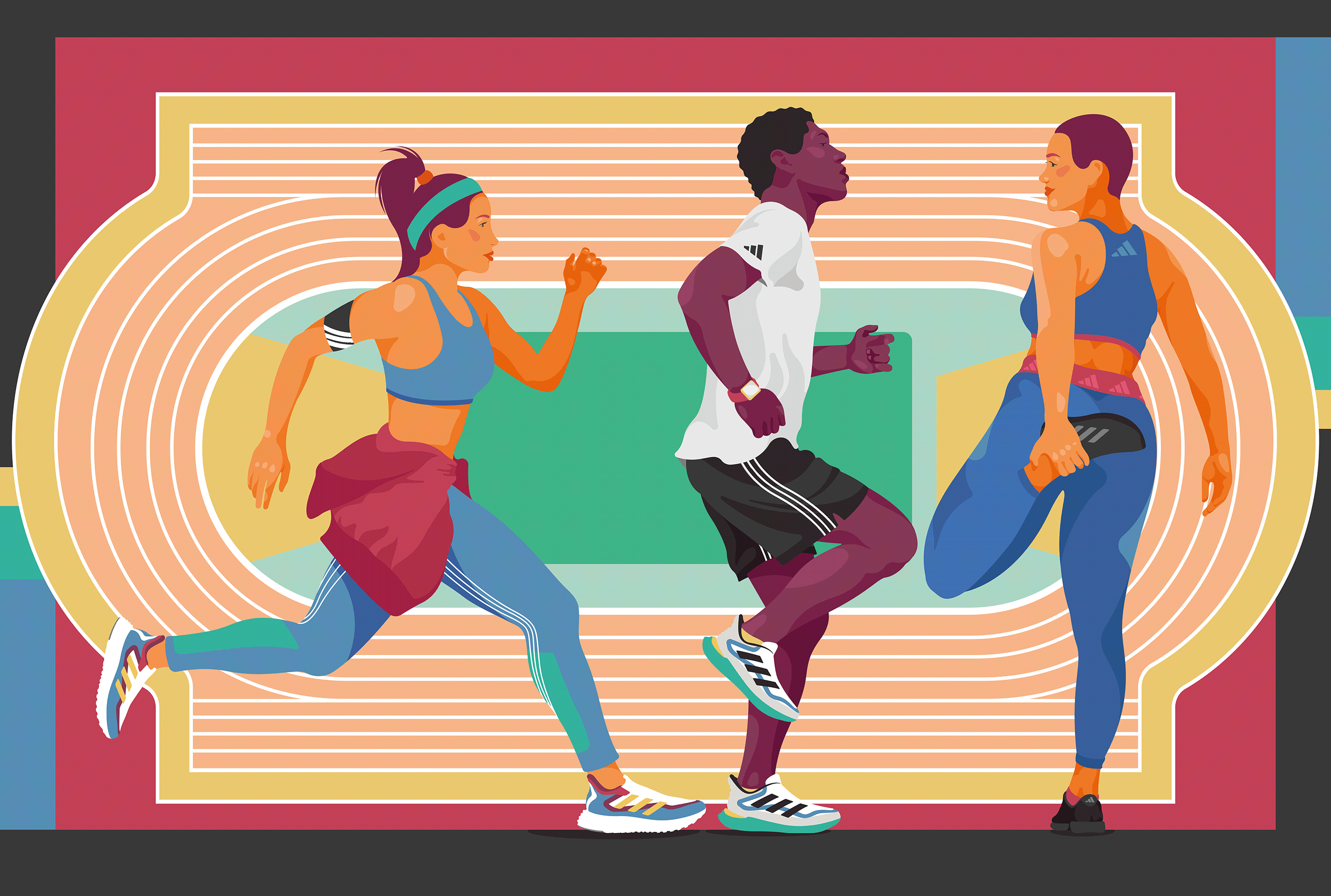 adidas artwork colorful fitness ILLUSTRATION  shop sport vector vitrine