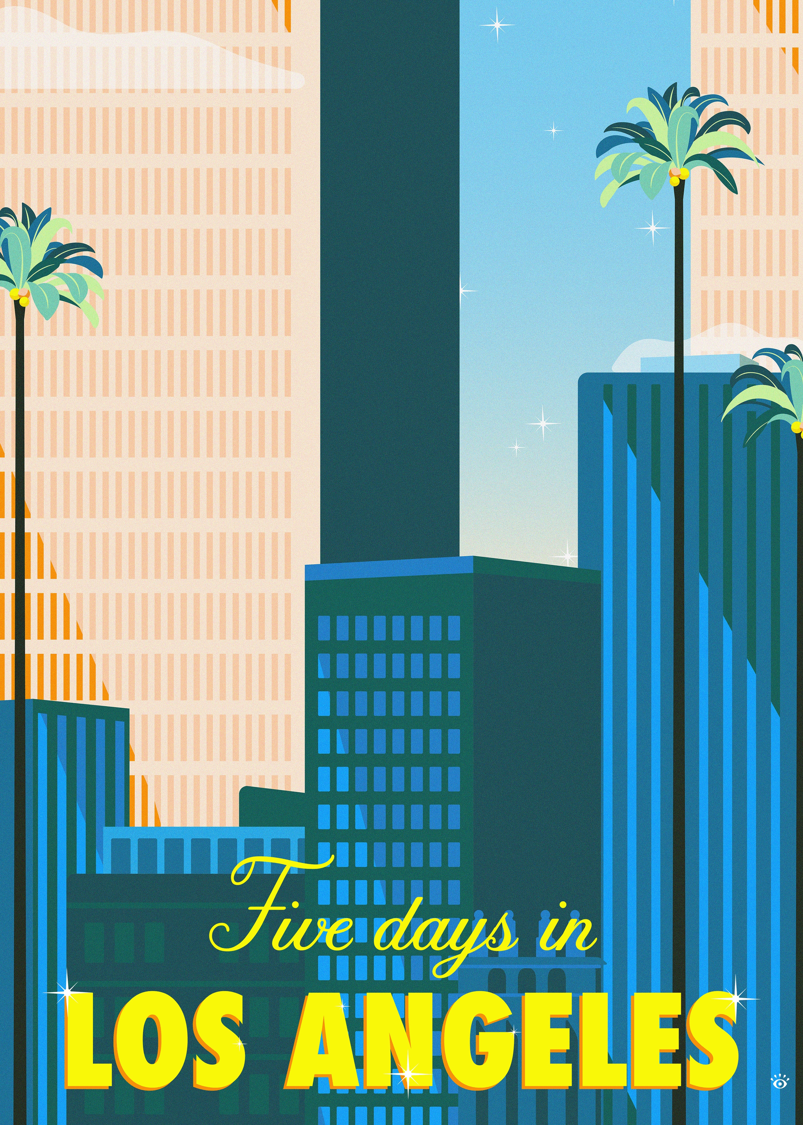 California car city colorful poster summer vector adobe illustrator digital illustration