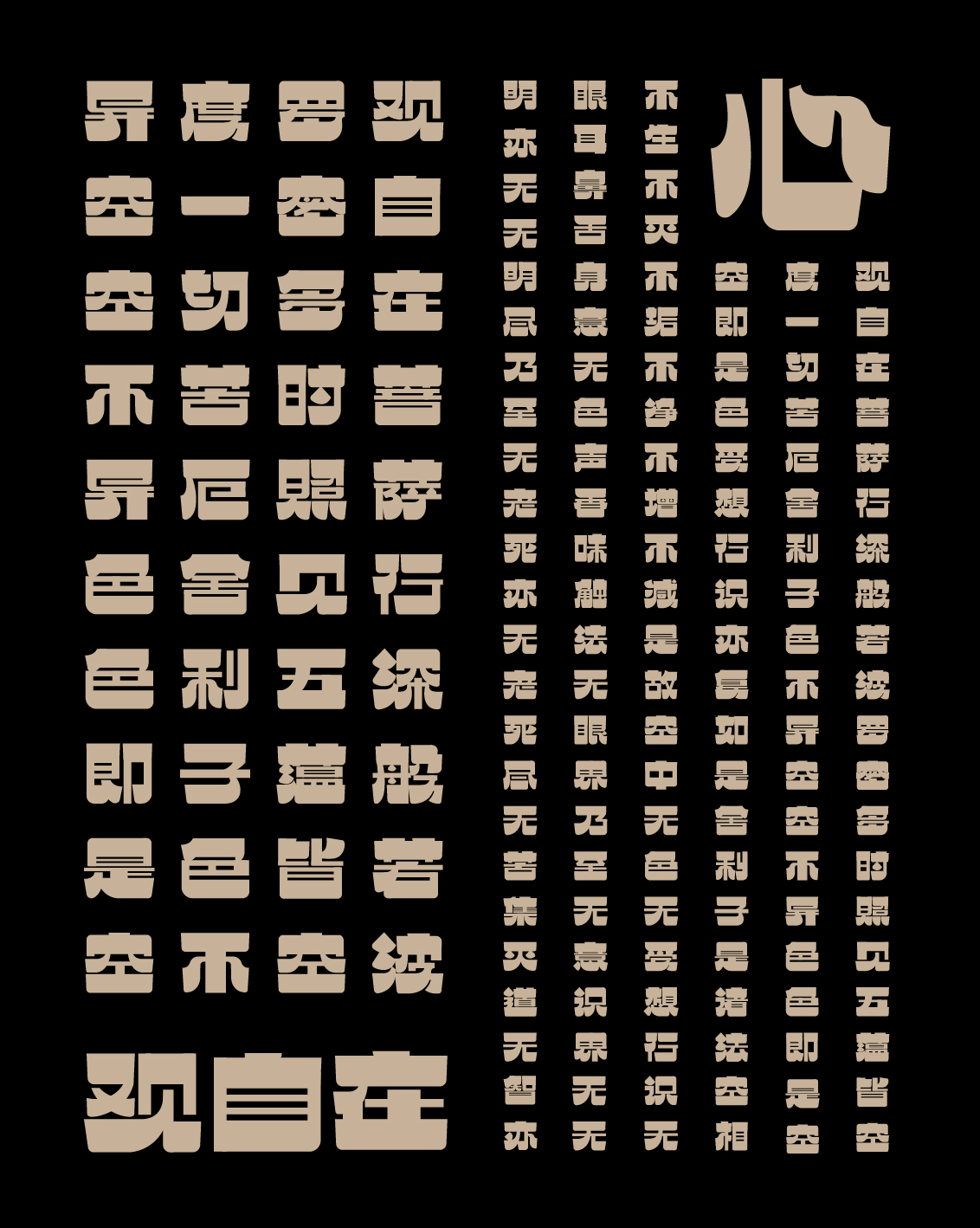 般若波罗密多心经「实验性字体」
