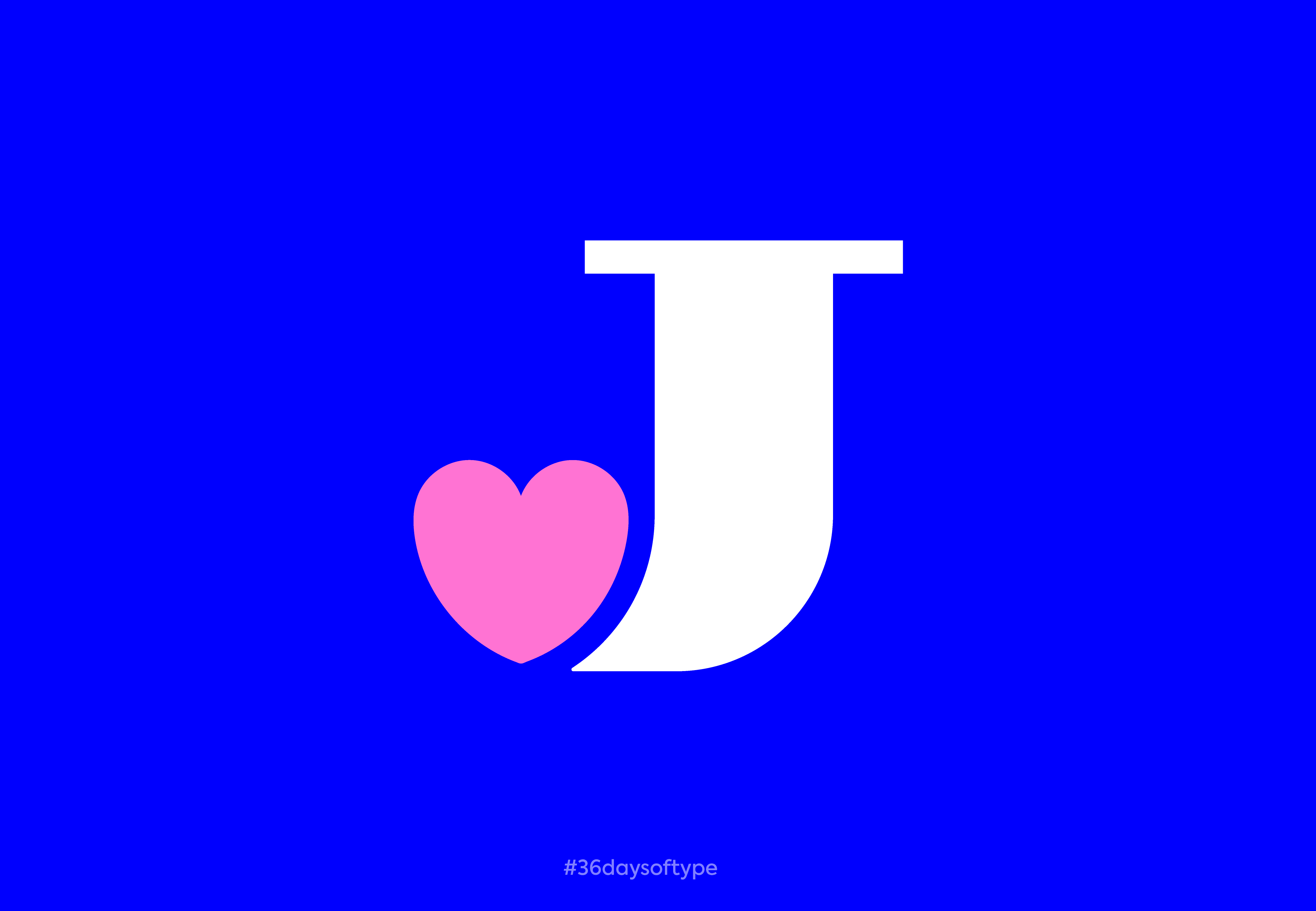 J + 心概念 #36daysoftype 品牌护理日期应用程序约会心 j jj 字母刻字标志爱