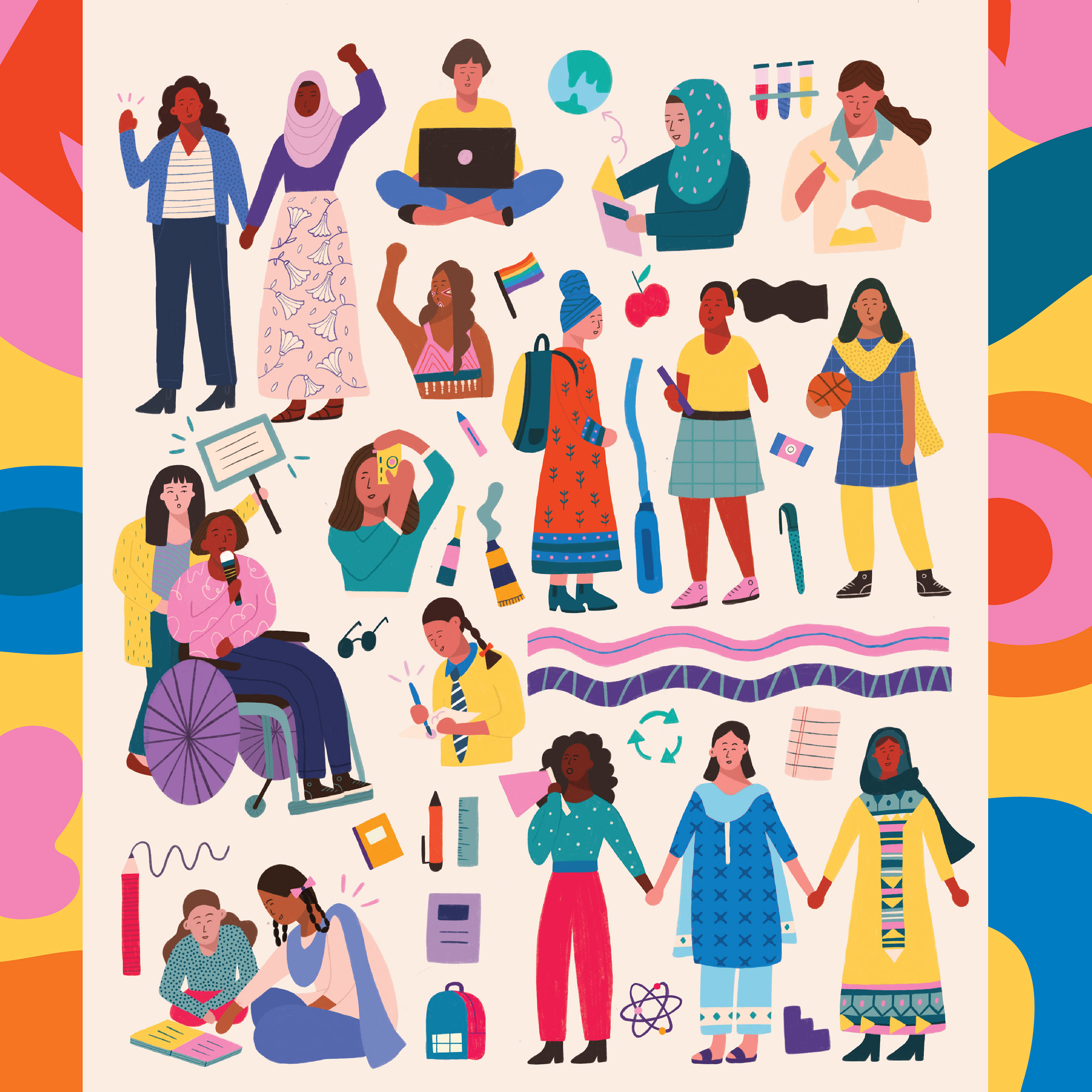 Education Girl Power assembly bookcover Bookdesign editorial feminist ILLUSTRATION  India malala