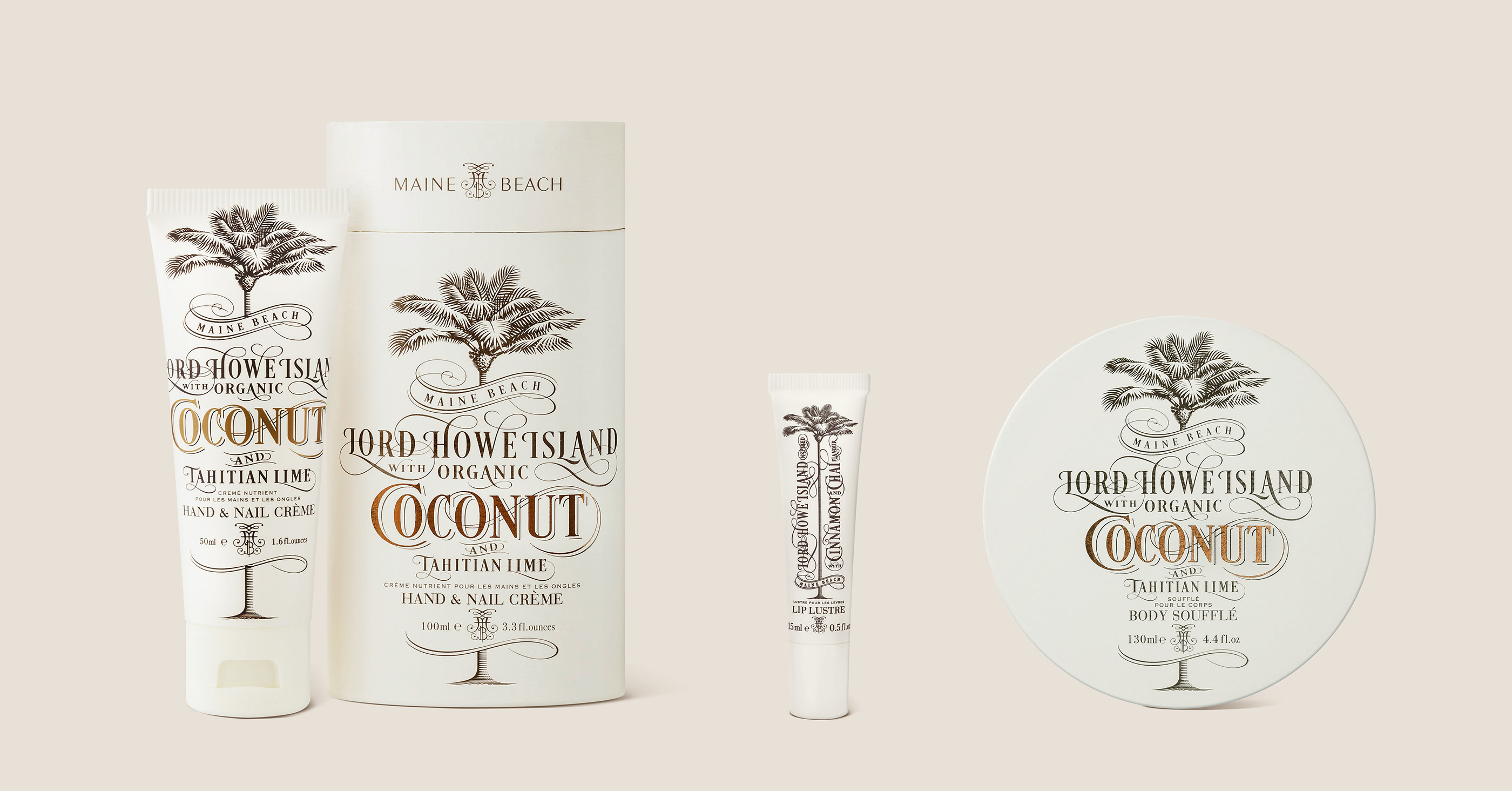 Packaging Body care premium Coconut branding  premium body care maine beach Australia Harcus harcus design