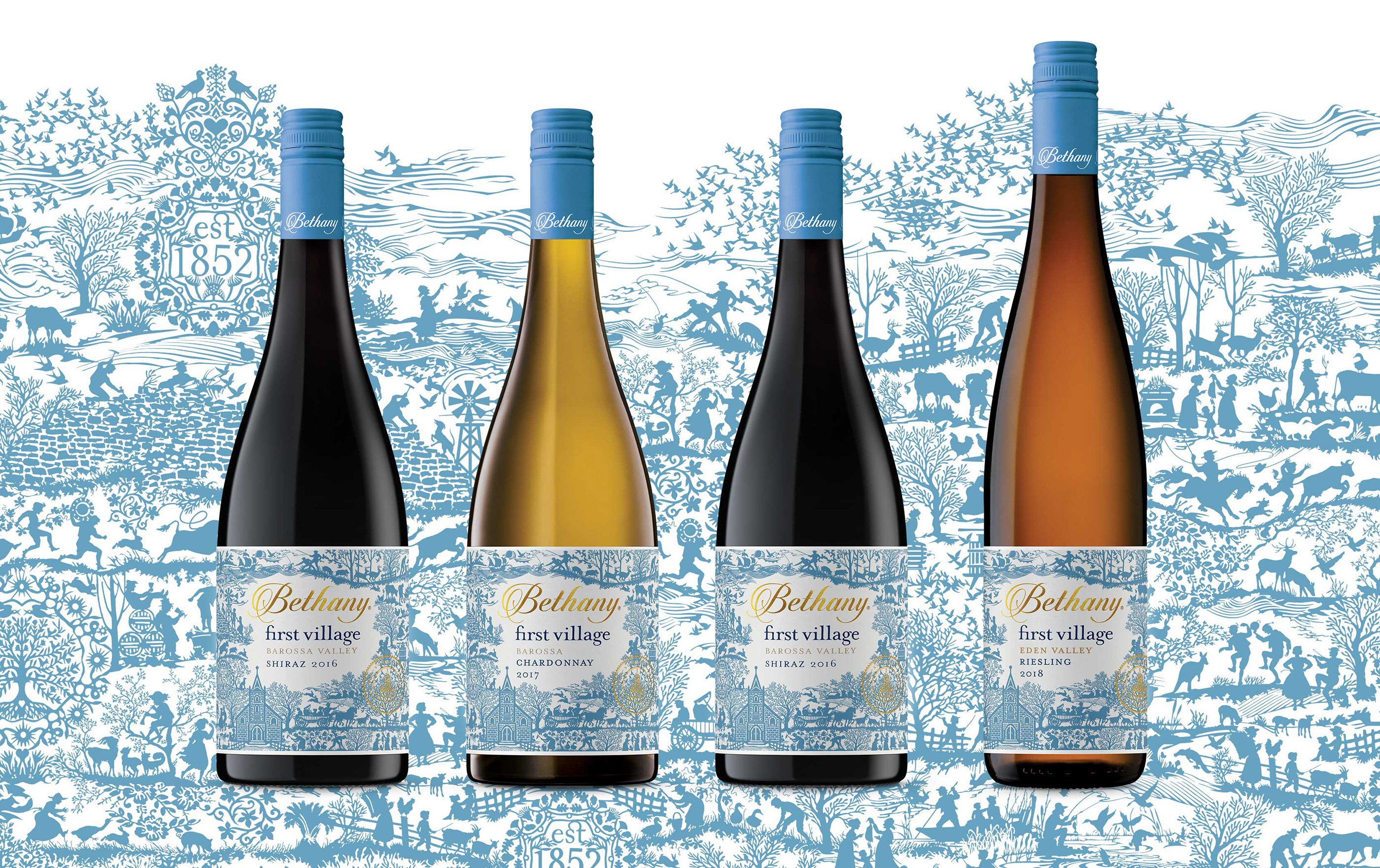 Oceania Design Agency Australia Sydney Design Agency Bethany First village wine label Barossa Wine Australian Wine label harcus design Packaging