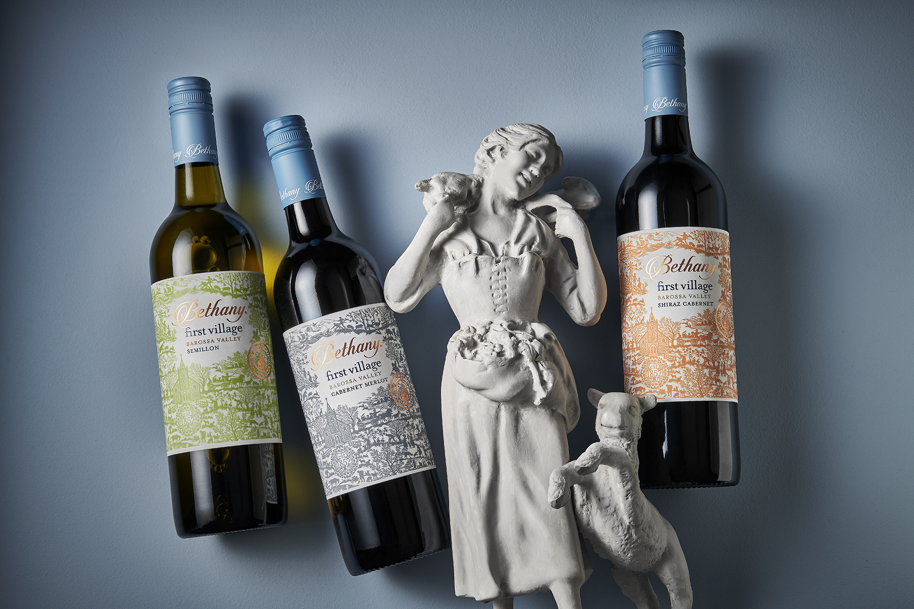 Oceania Design Agency Australia Sydney Design Agency Bethany First village wine label Barossa Wine Australian Wine label harcus design Packaging